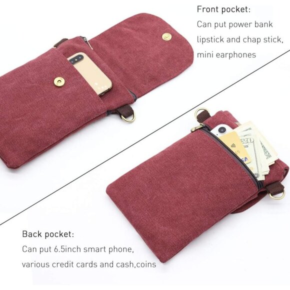 Women's Red Wine Vintage Embroidered Cute Mini Cross Body Bag Small Handbags - Picture 4 of 7